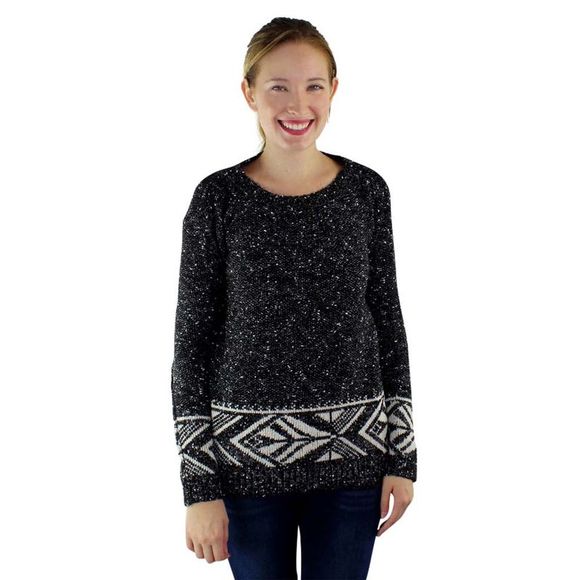 Marled Patterned Long Sweater - Picture 2 of 3